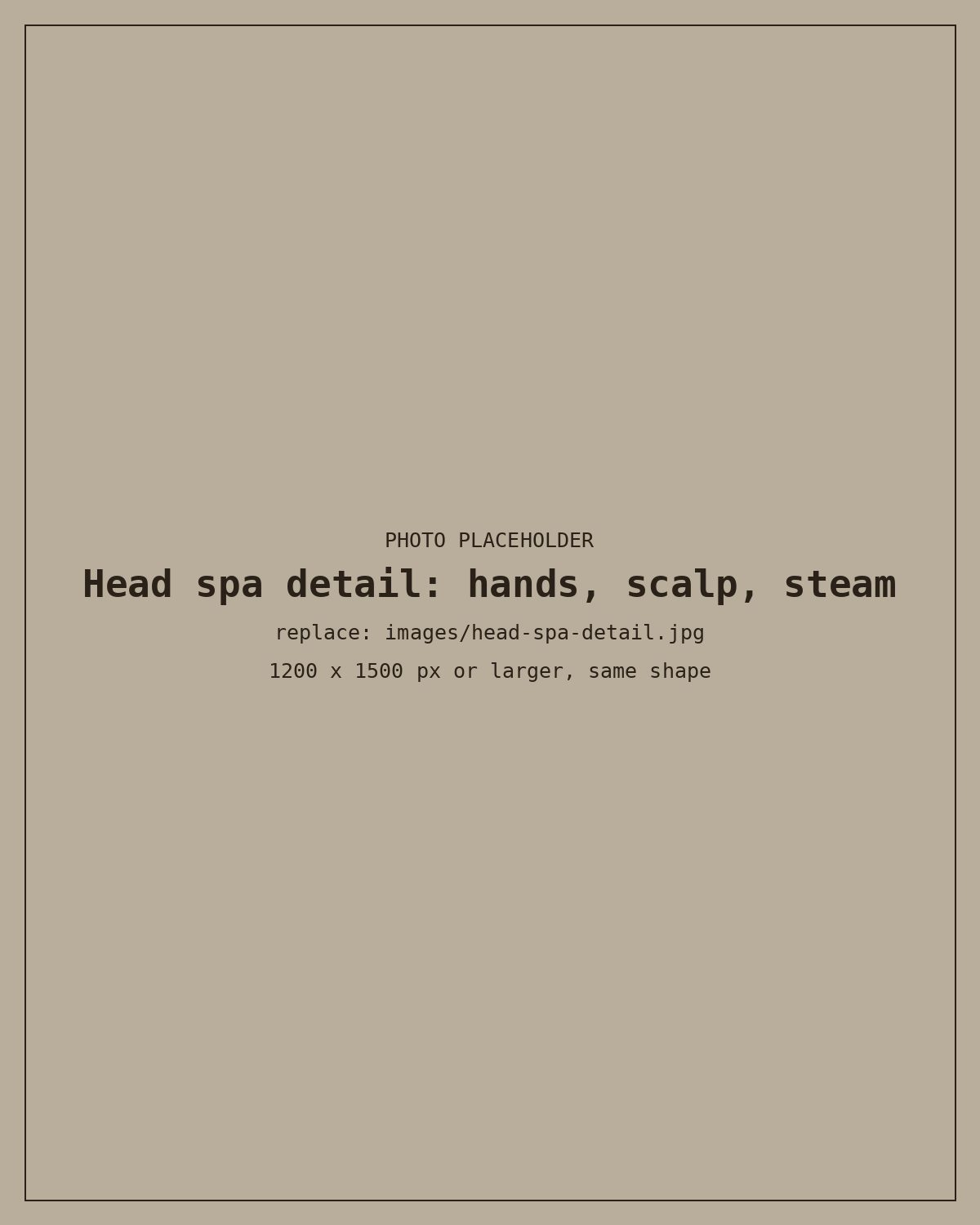 Close-up of a scalp massage during a head spa treatment